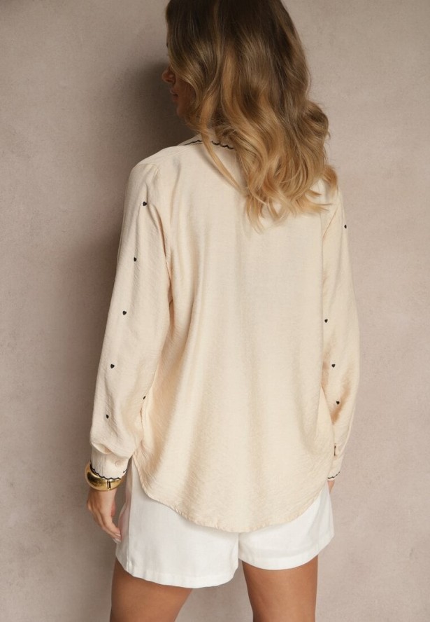 Beżowa Koszula z Wiskozy w Serca Koliselle