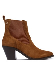 Tommy Hilfiger Botki Suede Western Chelsea Boot FW0FW09581 Brązowy