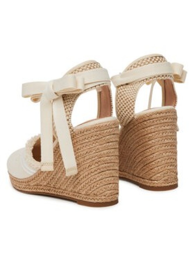 Tommy Hilfiger Espadryle Fringe Canvas High Wedge FW0FW08878 Écru