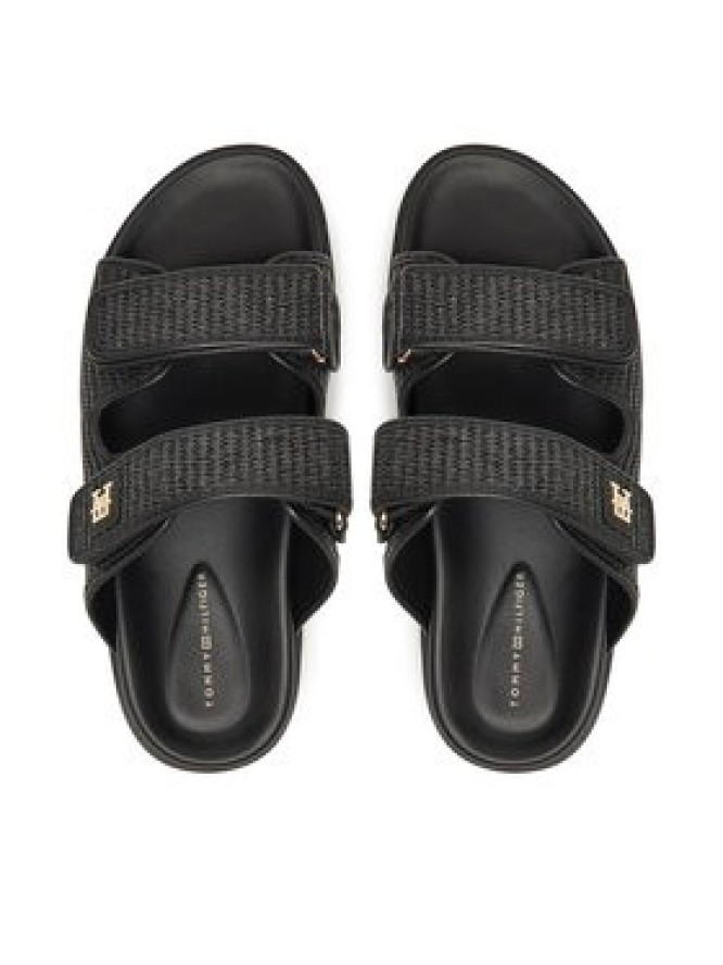 Tommy Hilfiger Klapki DOUBLE STRAP RAFFIA FW0FW08940 Czarny