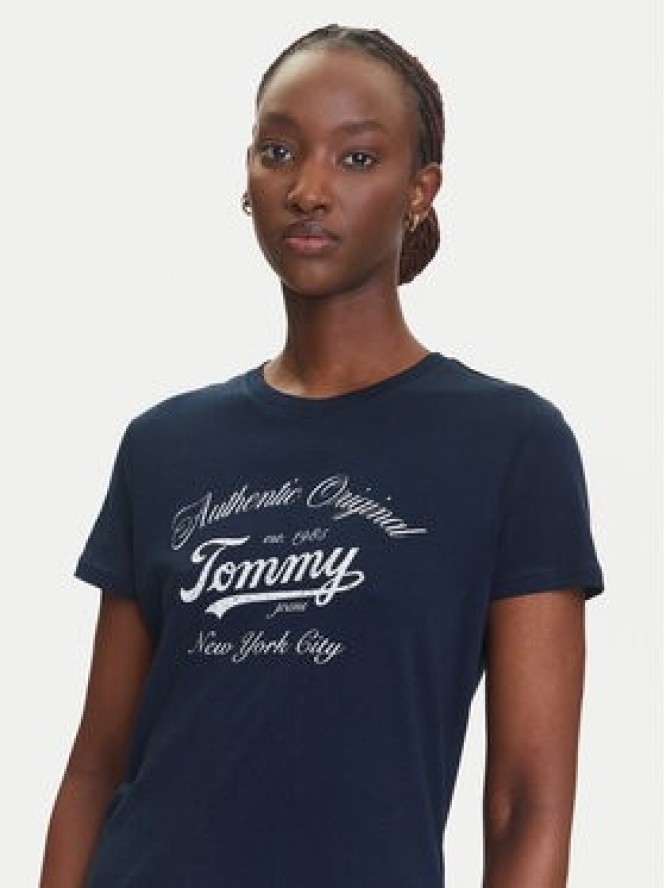Tommy Jeans T-Shirt Essential DW0DW21404 Granatowy Regular Fit