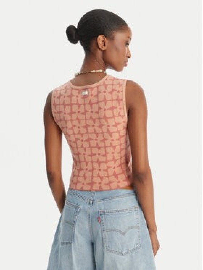 RVCA Top Shiver 23B071504 Różowy Slim Fit