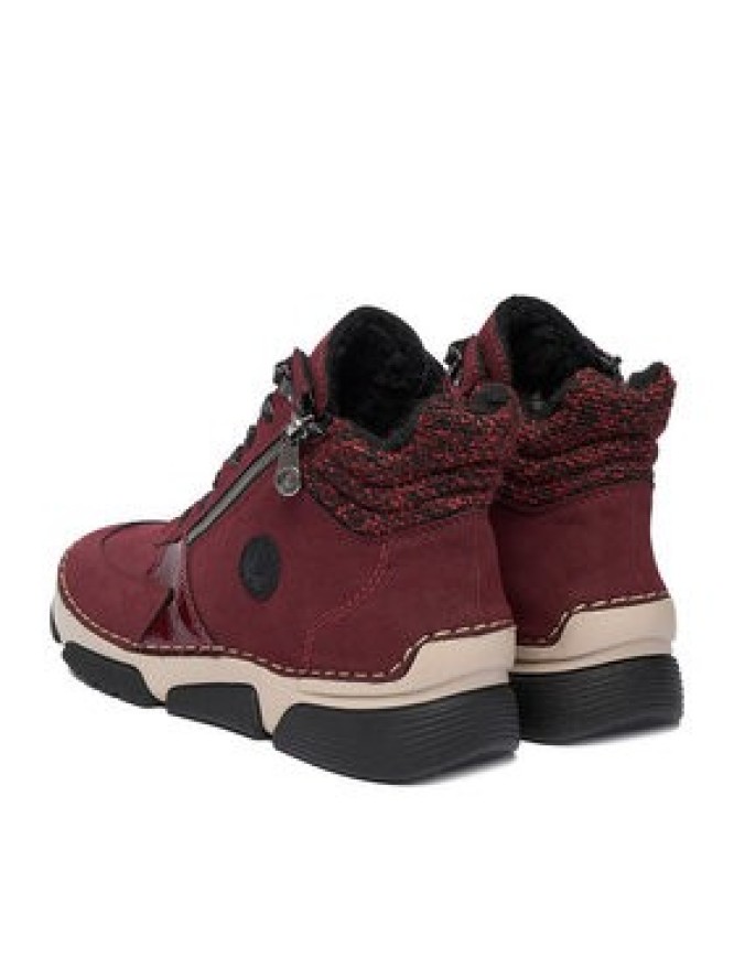 Rieker Trzewiki 45960-35 Bordowy