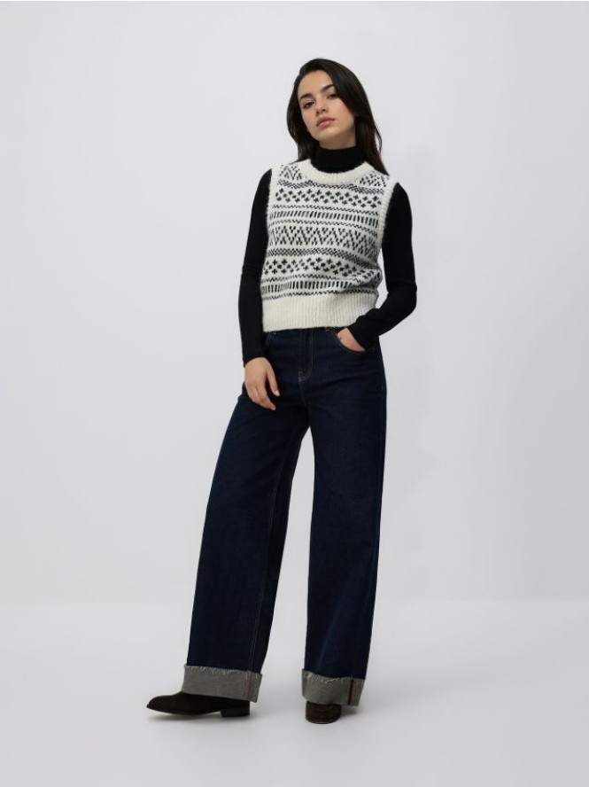 Wzorzysta kamizelka - wielobarwny