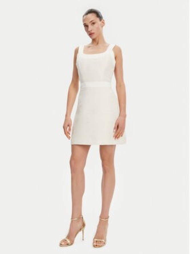 Guess Sukienka codzienna W5GK77 WH610 Écru Slim Fit