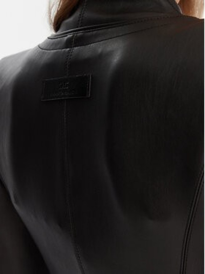 Elisabetta Franchi Kurtka z imitacji skóry GI-187-57E2-V680 Czarny Slim Fit