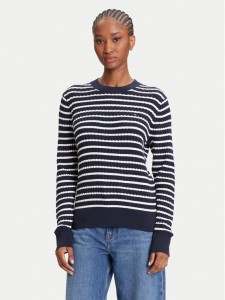 Tommy Hilfiger Sweter Fine WW0WW44993 Granatowy Regular Fit