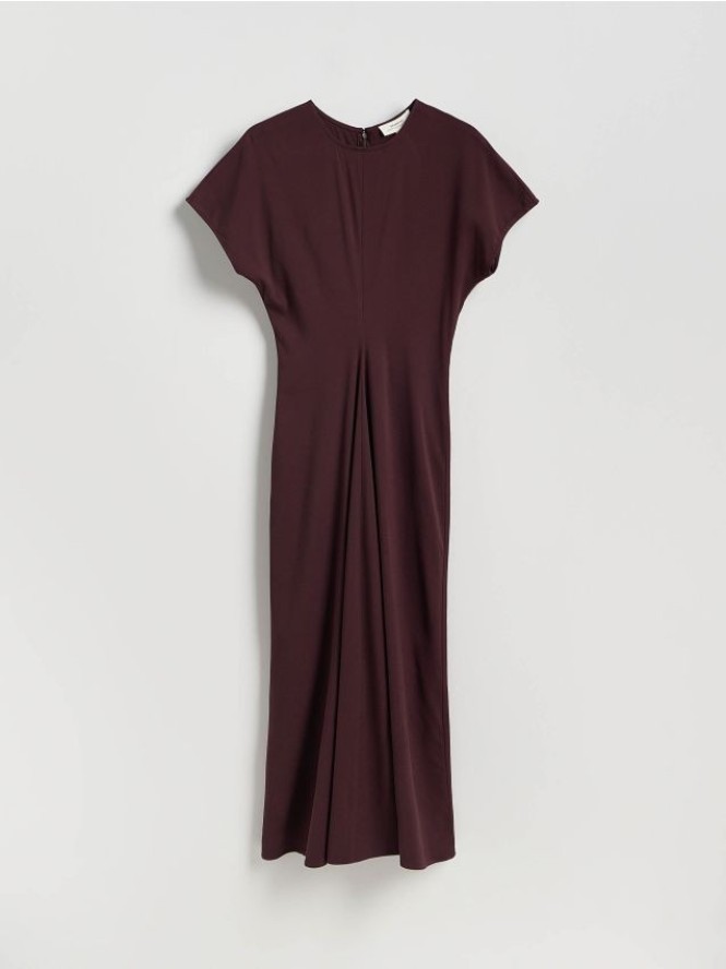 Sukienka z wiskozy - mahoniowy
