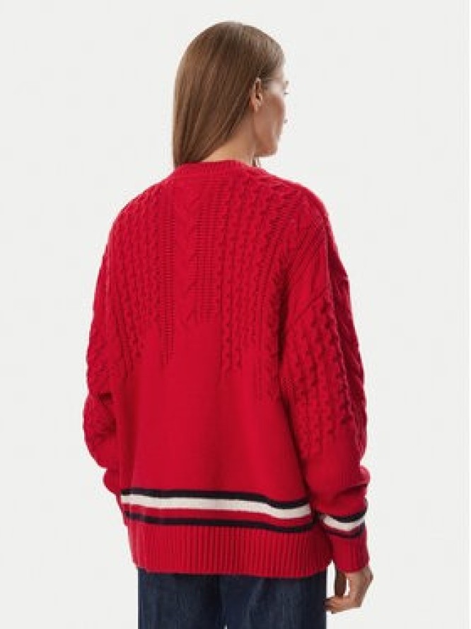 Tommy Jeans Sweter DW0DW23353 Czerwony Oversize