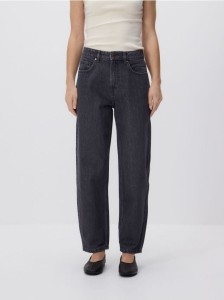 Jeansy mom fit - szary