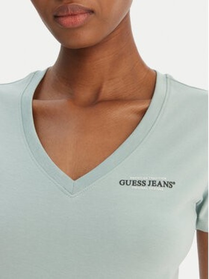 Guess Jeans T-Shirt W4YI23 J1314 Zielony Regular Fit