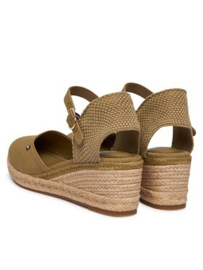 Tommy Hilfiger Espadryle Mid Wedge Espad Closed Toe FW0FW09233 Brązowy