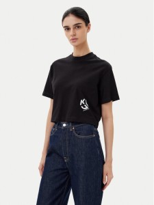 Karl Lagerfeld Jeans T-Shirt A2W17076 Czarny Cropped Fit