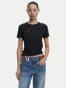 Desigual T-Shirt Charly 25WWTK08 Czarny Regular Fit