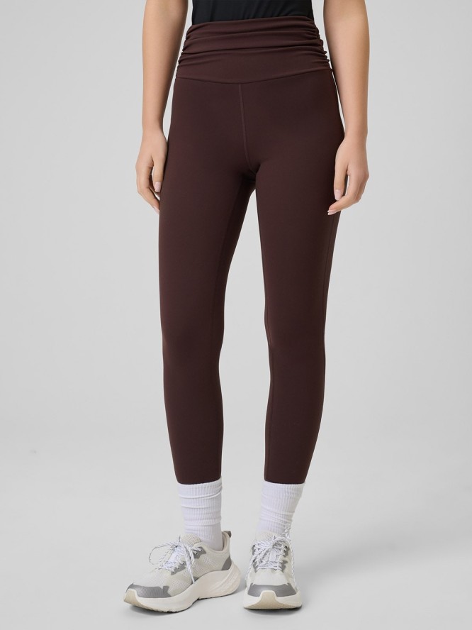 4F Legginsy dzianinowe damskie - brązowe L