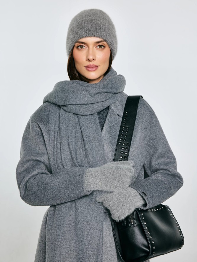 Rękawiczki damskie dzianinowe szare Heryniasa 902