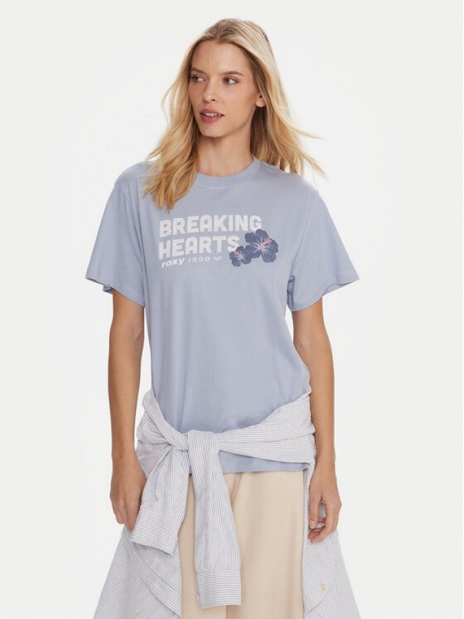 Roxy T-Shirt Hangloose The Sky ERJZT06020 Niebieski Regular Fit