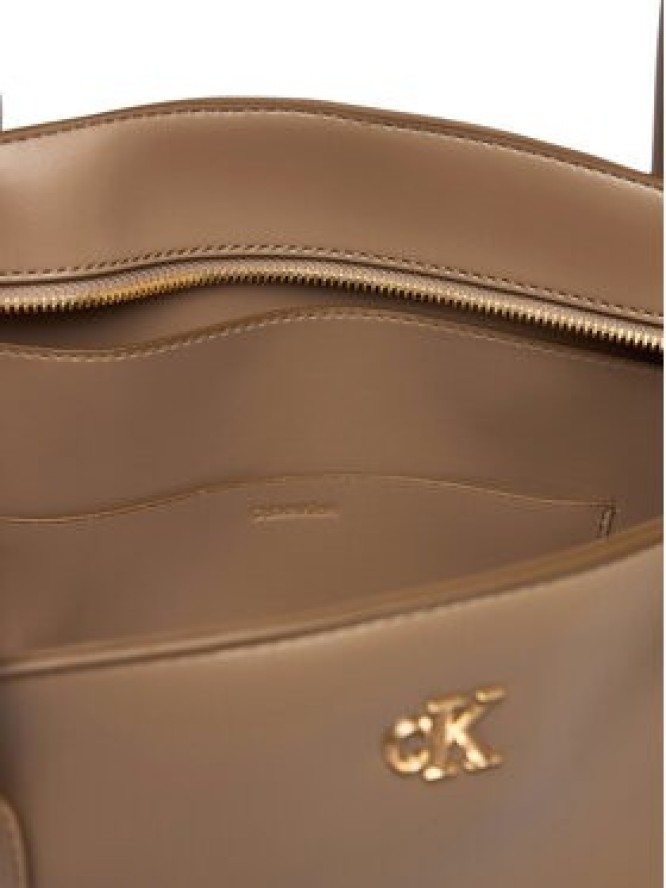 Calvin Klein Torebka Ck Medium Dome Tot LV04F3344G Beżowy