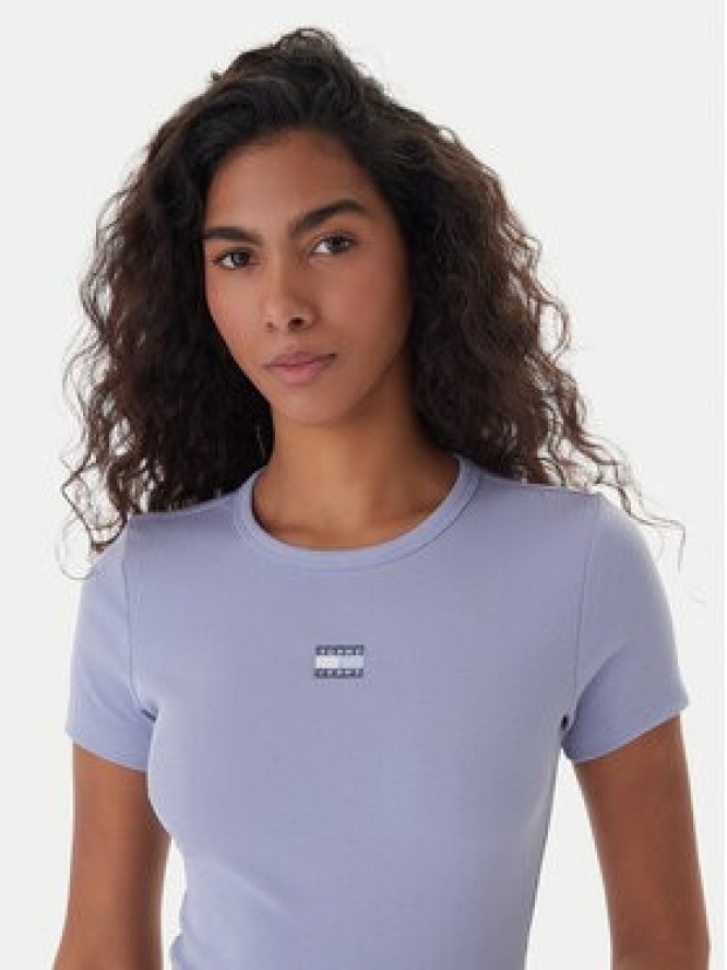 Tommy Jeans T-Shirt Badge DW0DW17881 Niebieski Slim Fit