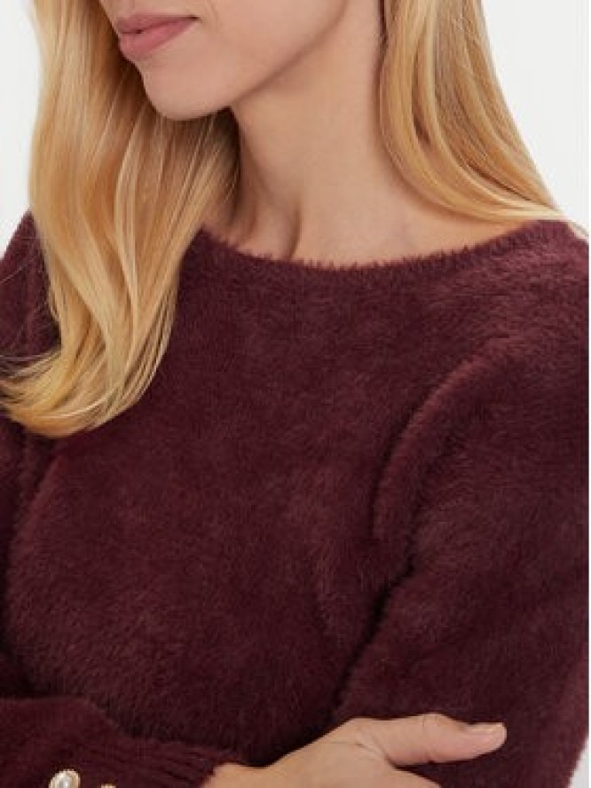 Morgan Sukienka dzianinowa 242-RMONA Bordowy Slim Fit