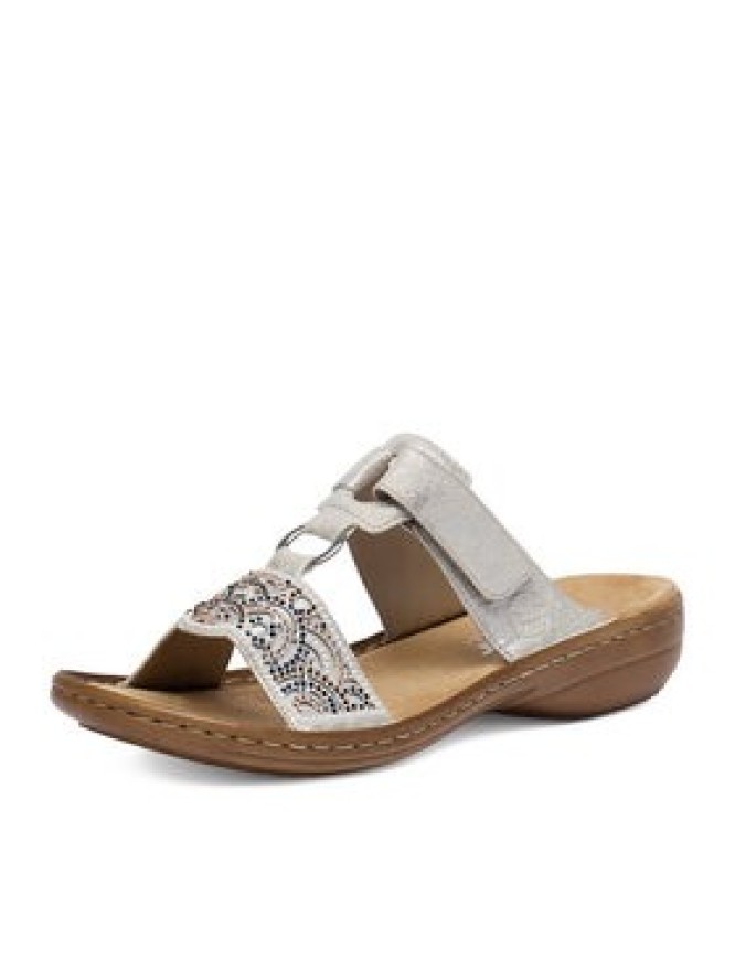 Rieker Klapki CEO-608K2-40 Srebrny