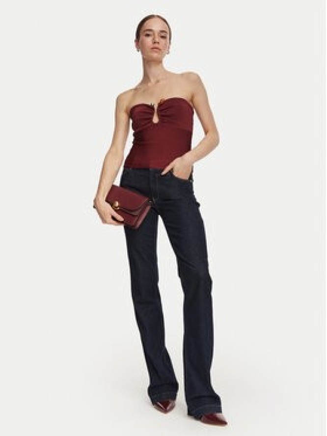 Guess Top W6YR37 Z1042 Bordowy Slim Fit