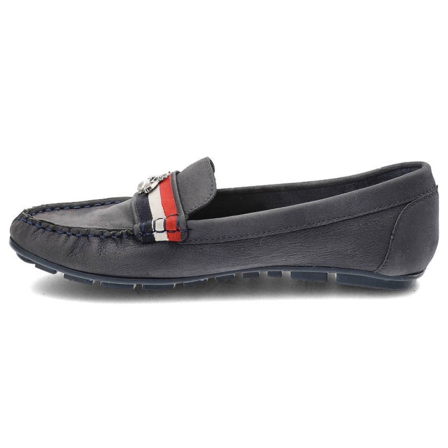 Granatowe Mokasyny Chebello Damskie Wygodne Buty