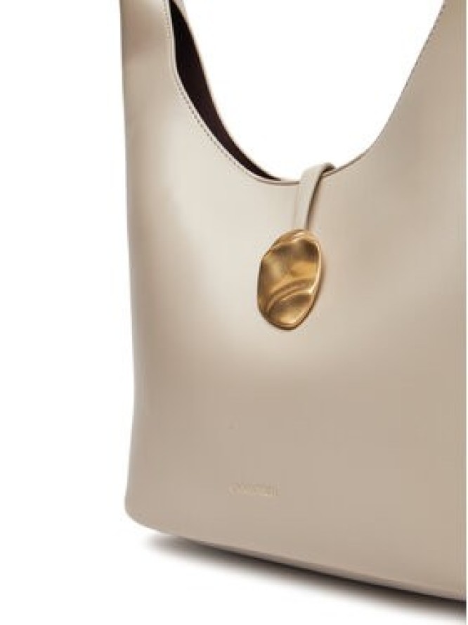 Calvin Klein Jeans Torebka Stone Lock Slouchy Small Shoulde LV04K3176G Écru