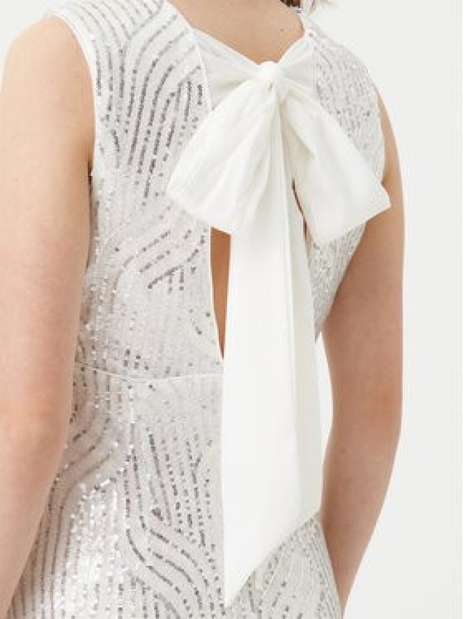 YAS Sukienka koktajlowa Olga 26036725 Srebrny Regular Fit