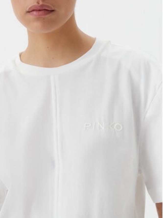PINKO T-Shirt Tuca 105015 A2ID Biały Regular Fit