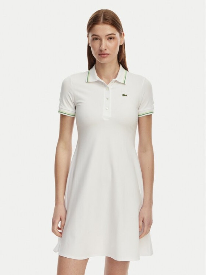 Lacoste Sukienka codzienna EF5288 Biały Regular Fit