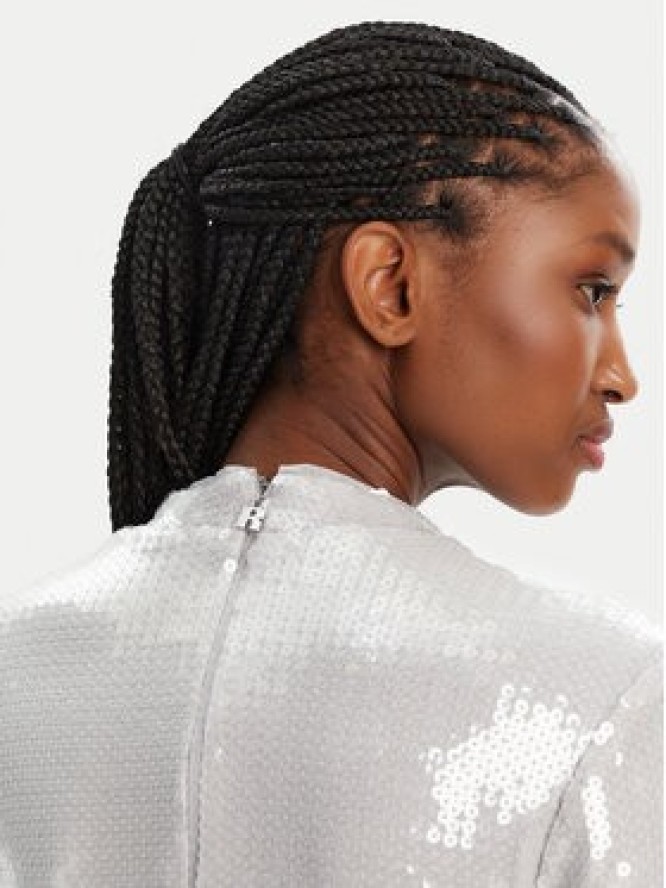 ROTATE Sukienka koktajlowa 113568 Srebrny Regular Fit