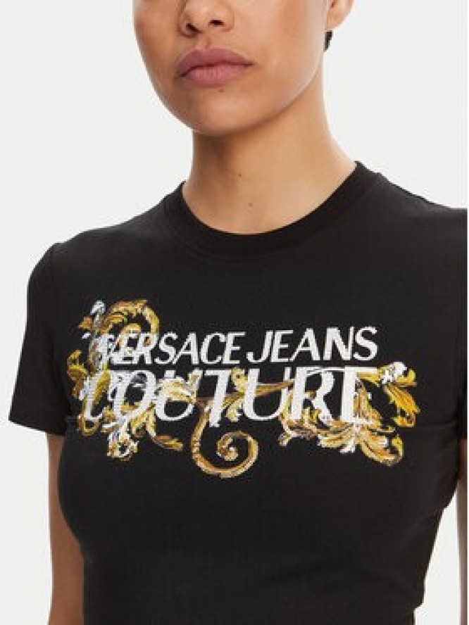 Versace Jeans Couture T-Shirt 78HAHC05 Czarny Slim Fit