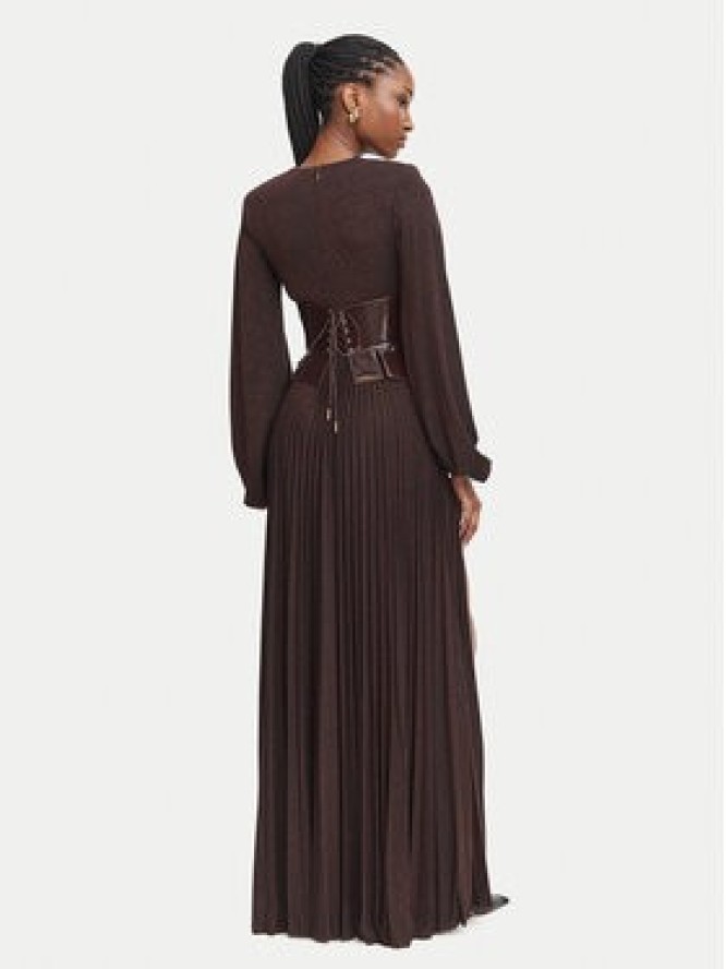 Elisabetta Franchi Sukienka wieczorowa AB-R15-66E2 Brązowy ciemny Slim Fit