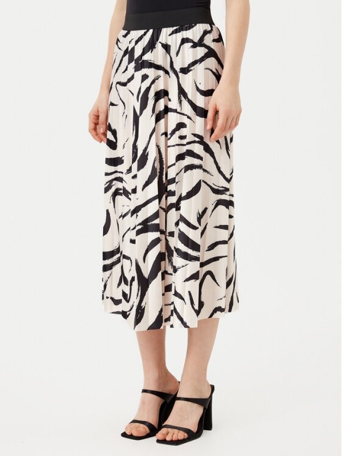 Vila Spódnica plisowana Nitban Print 14068477 Beżowy Regular Fit