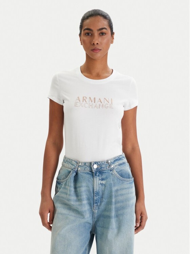 Armani Exchange T-Shirt XW001837 AF16294 U0002 Biały Slim Fit