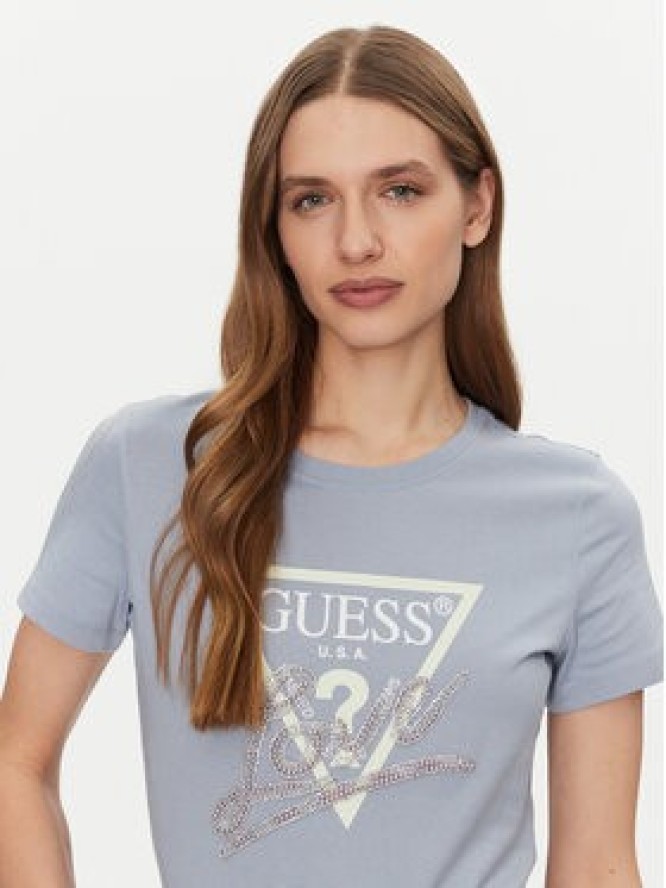 Guess T-Shirt W5GI05 I3Z14 Błękitny Regular Fit