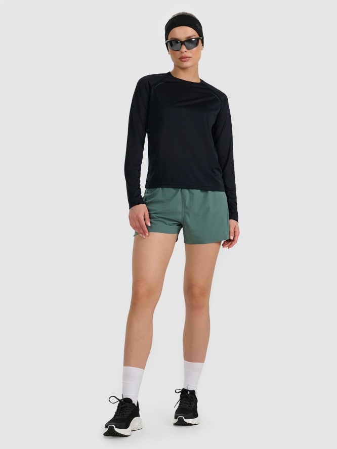 4F Longsleeve do biegania w terenie szybkoschnący damski - czarny L