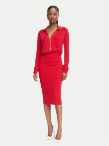 Elisabetta Franchi Sukienka koktajlowa AM-19S-66E2-V500 Czerwony Slim Fit
