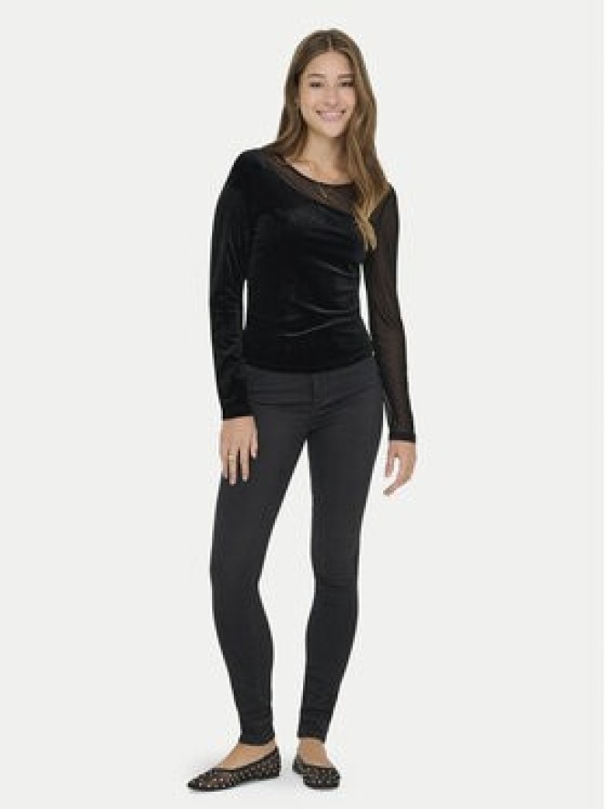 ONLY Bluzka Smooth 15360668 Czarny Slim Fit