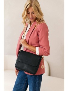 Mia Tomazzi Skórzana torebka "Zanzur" w kolorze czarnym - 25 x 24 x 9 cm rozmiar: onesize