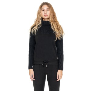 Leone 1947 Warm Touch Damen Rollkragen-Bluza zimowa ze Strickeinsätzen