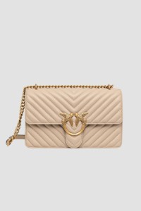 PINKO Beżowa listonoszka damska Love One Classic