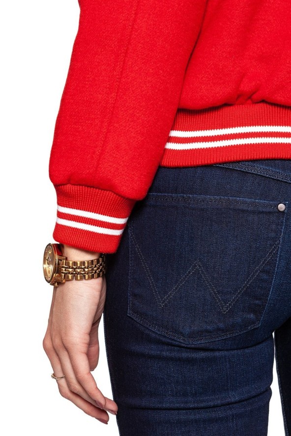 DAMSKA KURTKA PRZEJŚCIOWA WRANGLER BOMBER JACKET SALSA RED W4130VUWN 112128766