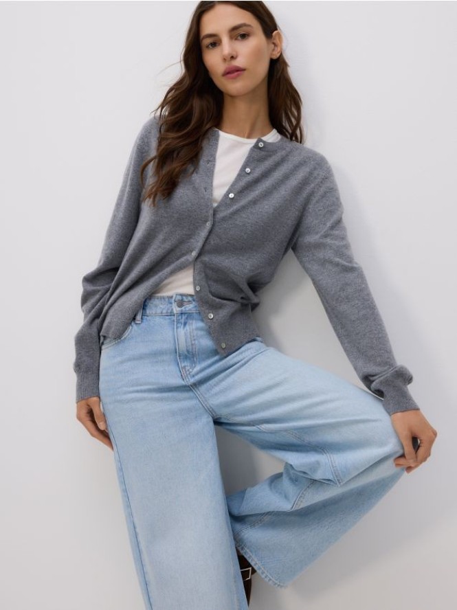 Jeansy wide leg - niebieski