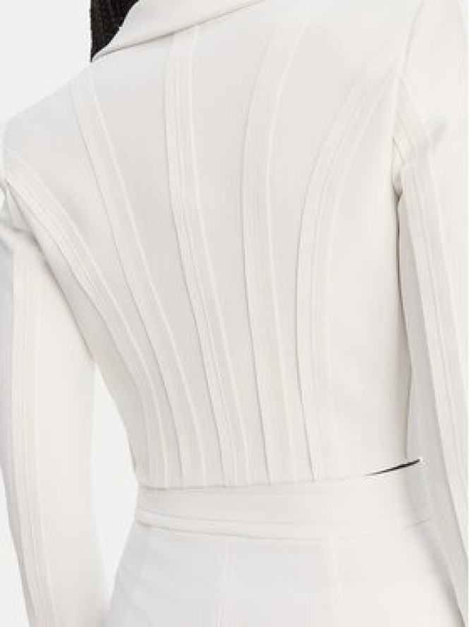 Elisabetta Franchi Marynarka GI-222-61E2-V420 Biały Regular Fit