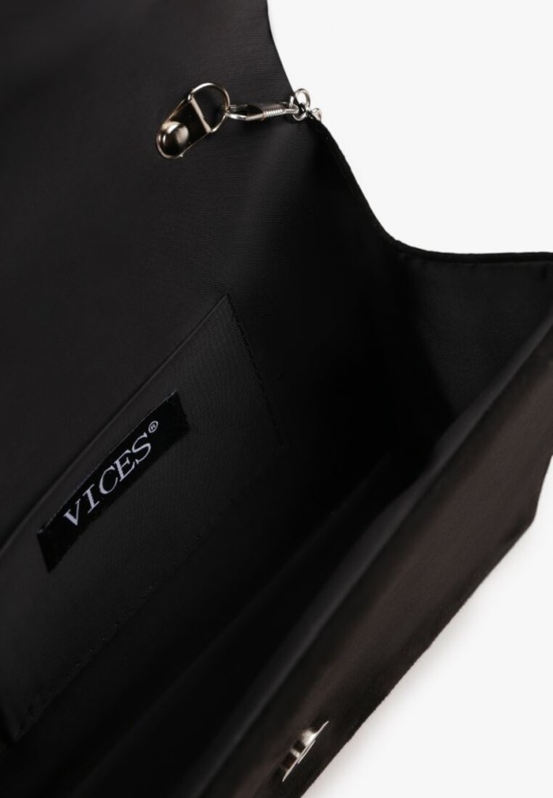 Czarna Torebka Kopertówka Vices z Marszczeniem Adeslia