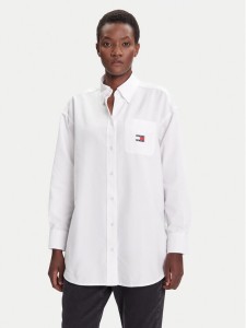 Tommy Jeans Koszula Badge DW0DW20988 Biały Oversize