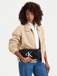 Calvin Klein Torebka Bold Ck Slouchy Shoulder Bag LV04F3894G Czarny