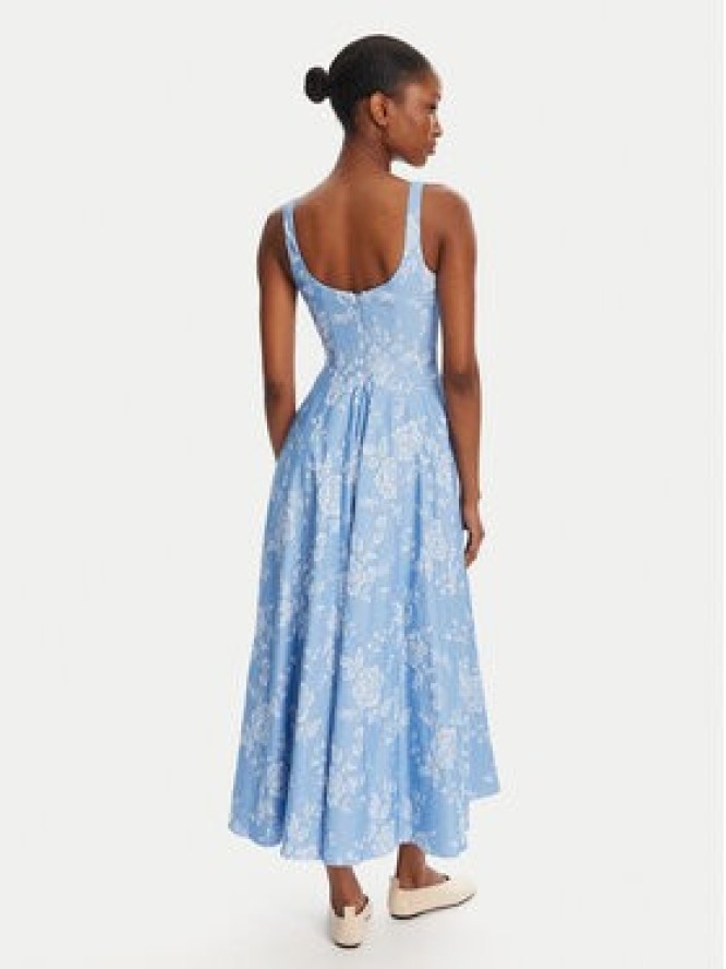 STAUD Sukienka letnia Wells R25R2188TJ Niebieski Regular Fit